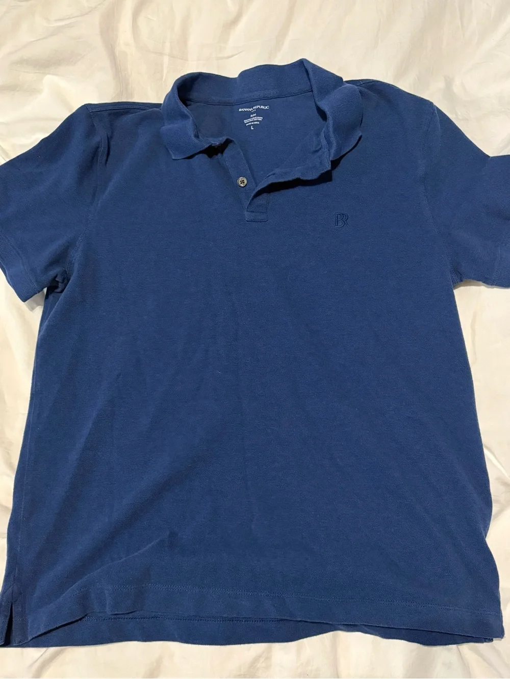 FOUR Banana Republic Men's Pique Cotton Slim-Fit Polo Shirts